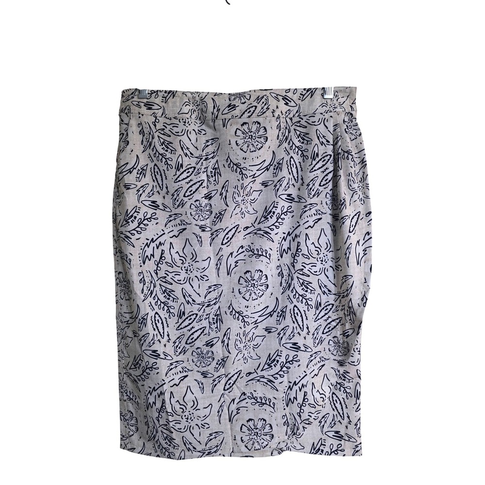 RipSkirt Hawaii Length  Wrap Pencil Skirt Flora Rustica Beige Black Sz L NWT A11